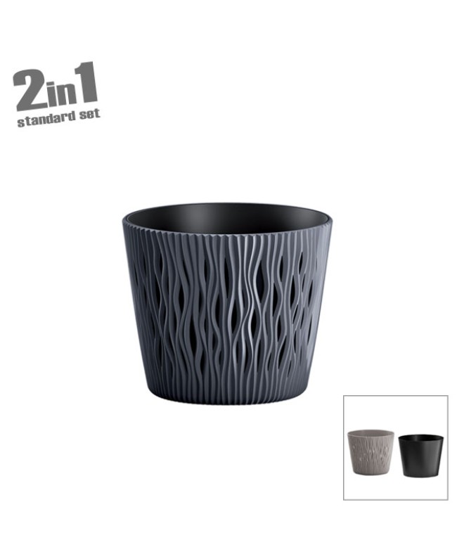 ΓΛΑΣΤΡΑ (2 ΣΕ 1) ΑΝΘΡΑΚΙ SANDY ROUND ΣΤΡΟΓΓΥΛΗ Φ26.2x22.2cm 1/5ΚΙΒ